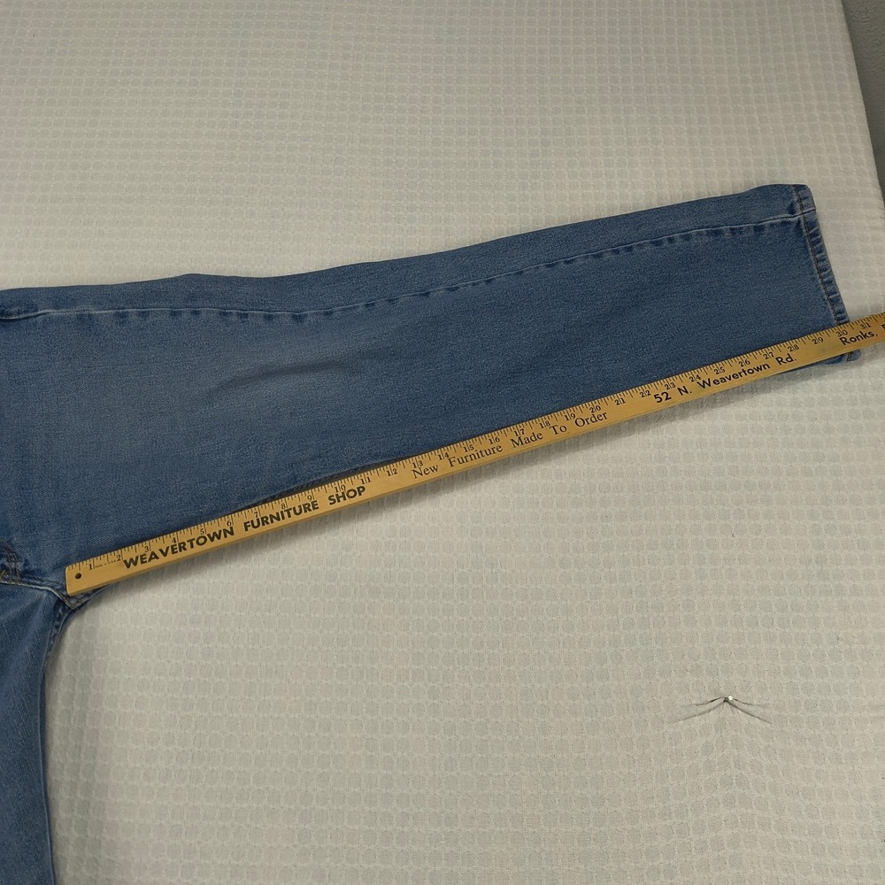 Levis 505 Mens Straight Fit Blue Denim Jeans 36x32 Medium Wash Zip Fly Classic - Picture 14 of 16
